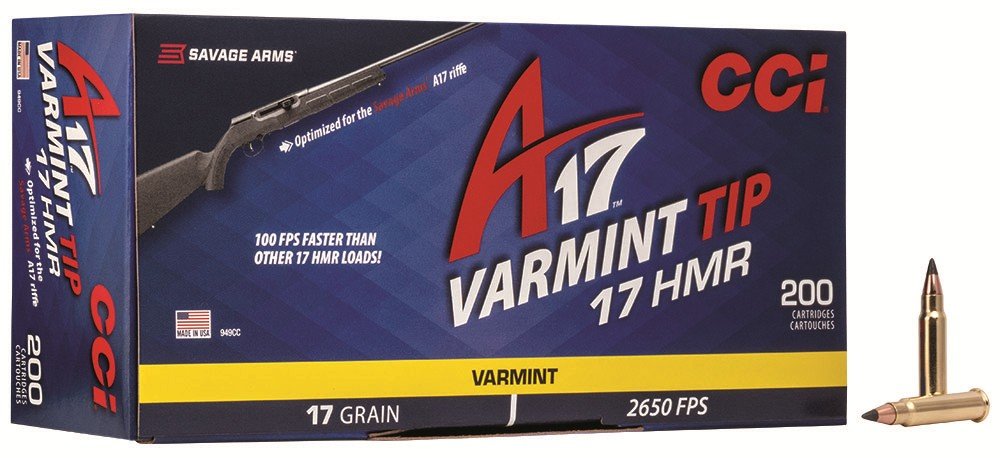 CCI 949CC 17 HMR 17 Grain Varmint Tip Rimfire Ammunition 200 Rounds