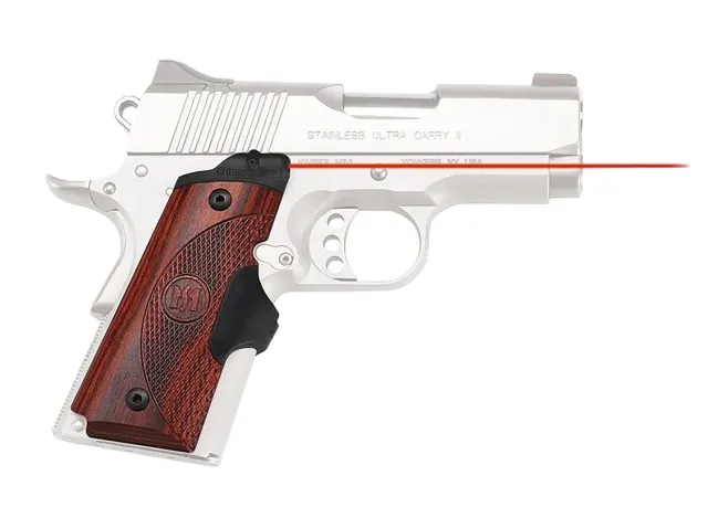 Crimson Trace LG902 Lasergrips Red Laser 1911 Compact Rosewood - Crimson Trace - 0.50" AT 50 FT