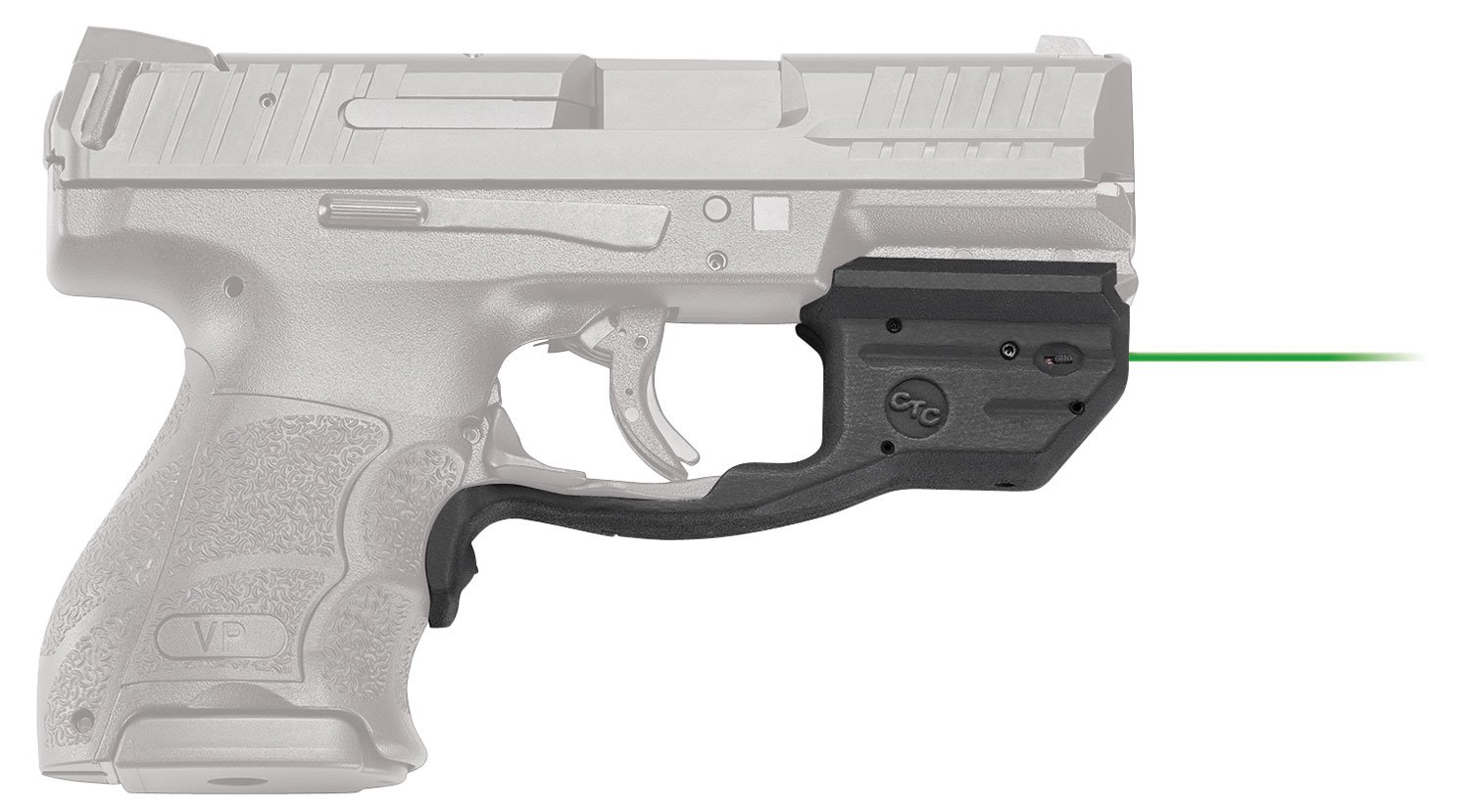 Crimson Trace 0165901 LG-499 Green Laserguard for HK VP9/VP9SK/VP40 Black - Crimson Trace - 0.50" AT 50 FT