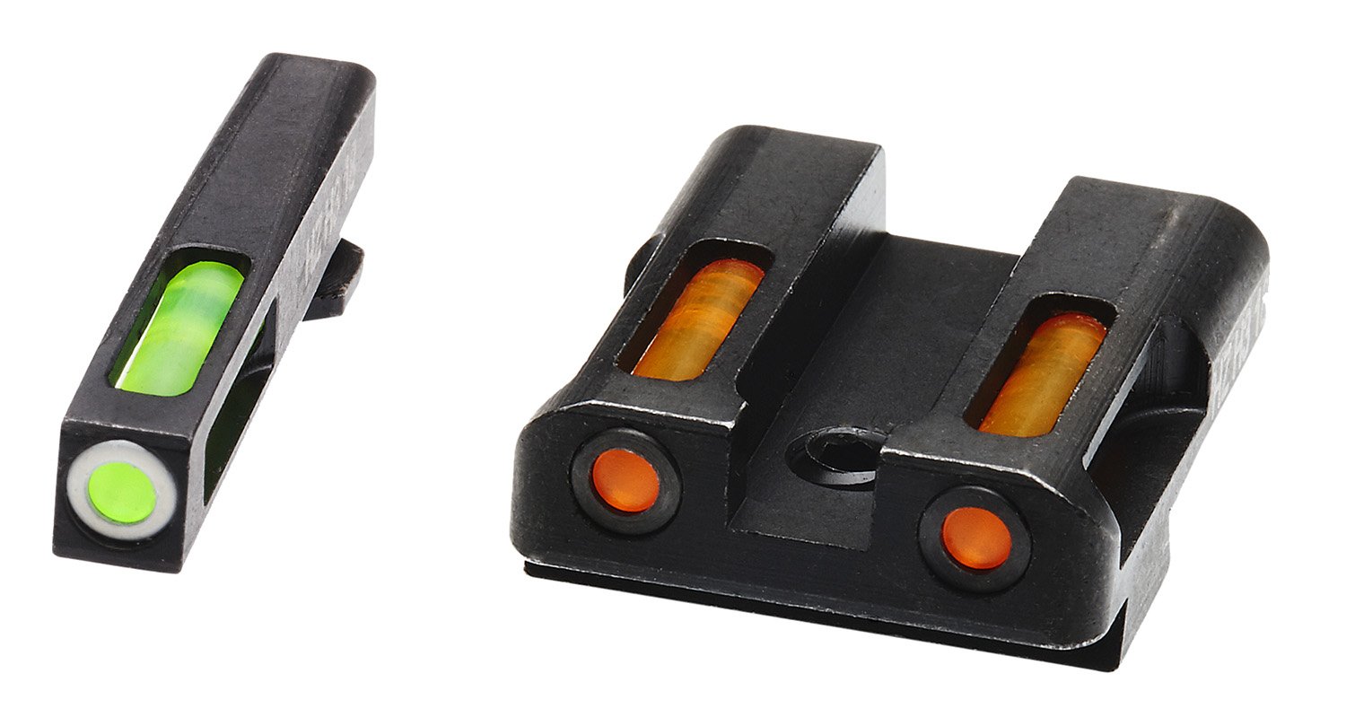 HiViz GLN429 LiteWave H3 Glock Sight Set Green Tritium/Orange Fiber Optic - Hi-Viz - STEEL