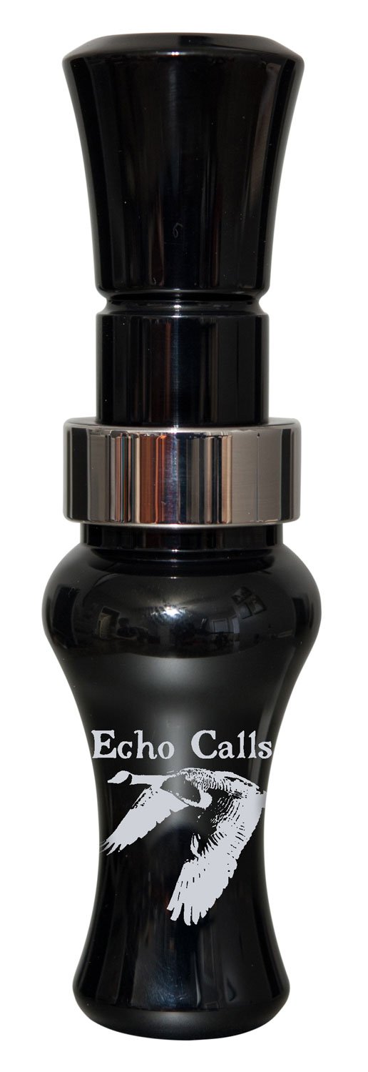 Echo Calls Black Acrylic Goose Call 90001 - Adjustable, Stainless Steel Band, Laser Engraved Logo - ECHO - GEESE