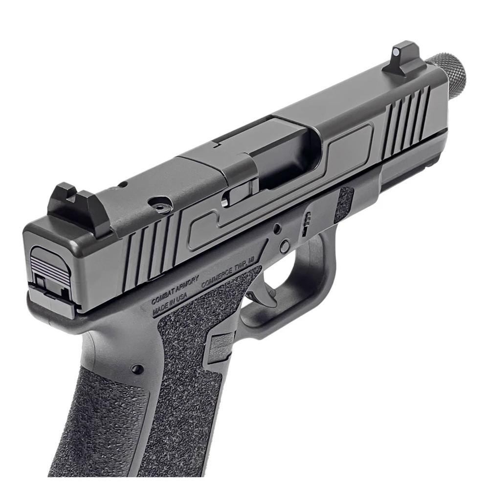 Combat Armory CA19 OR Handgun 9mm Luger 15rd Magazine 4.49 Threaded Barrel Black with Suppressor Height Sights - Combat Armory - 9mm