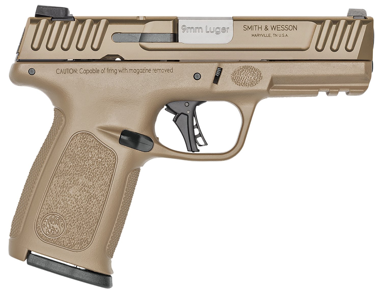 Smith & Wesson 14371 SD9 2.0 9mm 16+1 FDE Polymer Black Slide