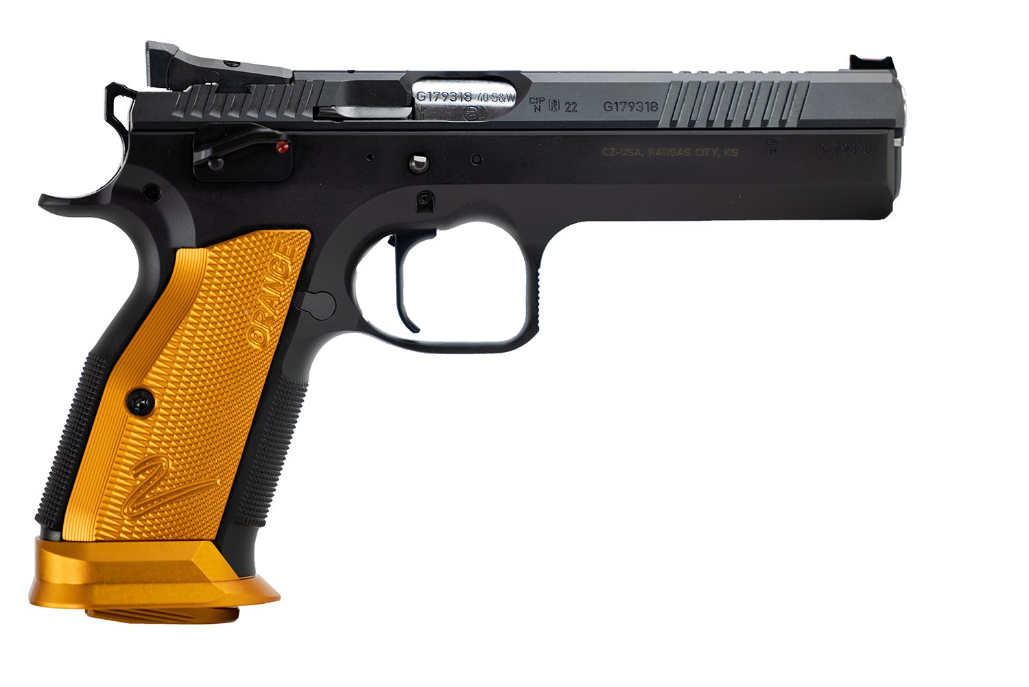 CZ TS 2 Orange 40 S&W 5.2in 17rd FO Front/Fixed Rear Semi-Auto Pistol 91265 - CZ-USA - 40 S&W