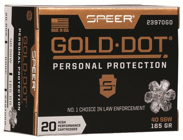 Speer 23970GD Gold Dot 40 S&W 165gr Hollow Point 20 Rounds - Speer - HOLLOW POINT