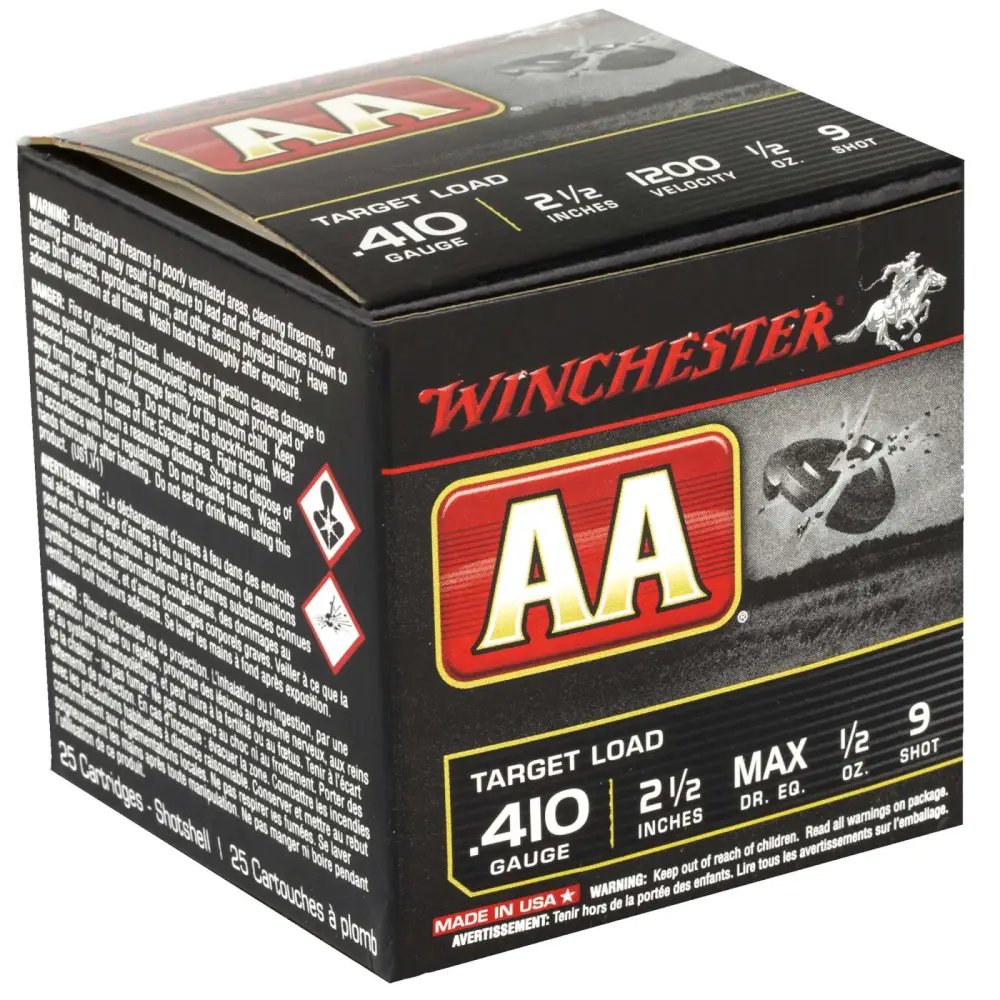 Winchester AA419 410 Gauge 2.50 in 1/2 oz 9 Shot 1200 fps 25 Rounds - Winchester - LEAD