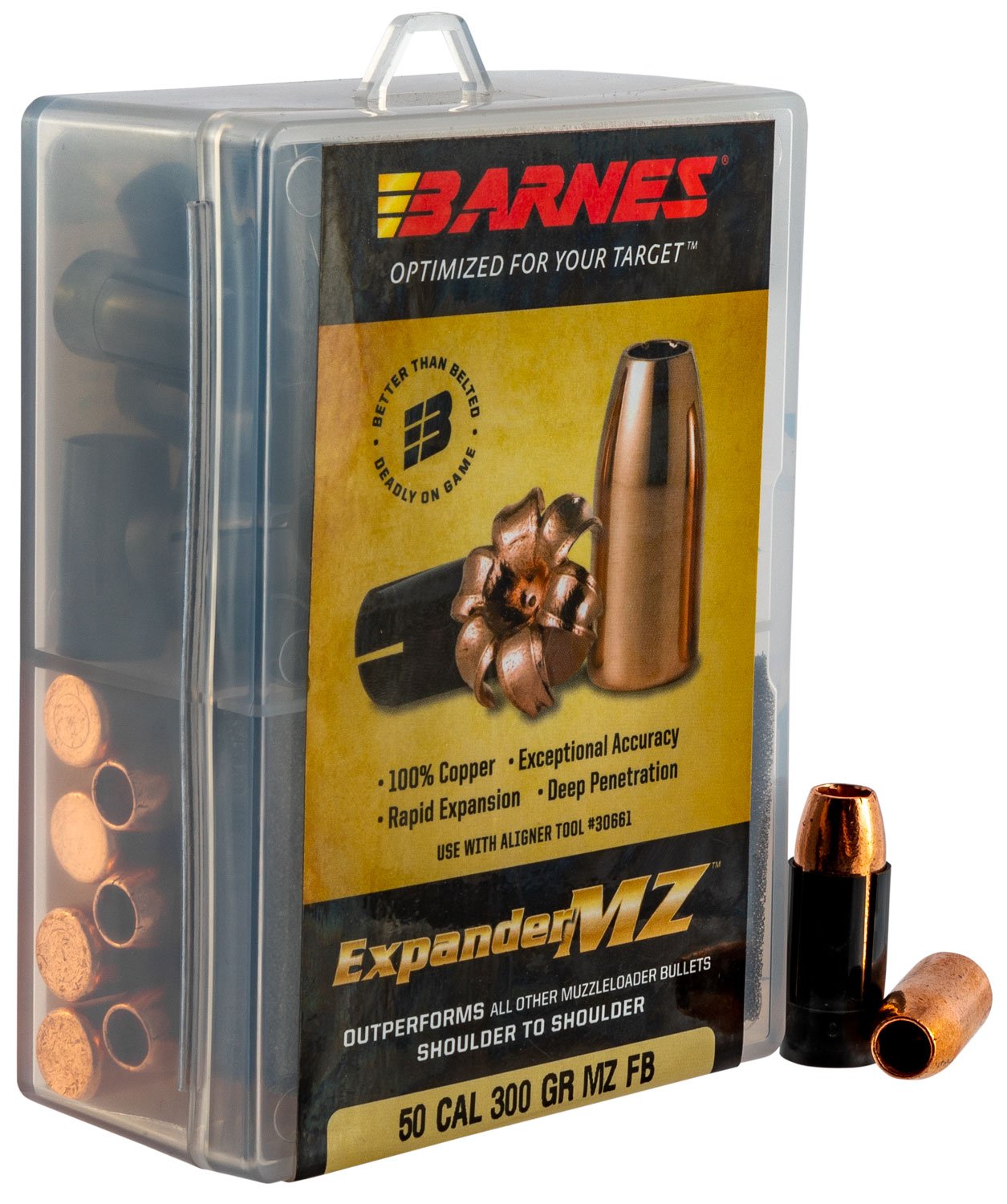 Barnes Bullets Expander MZ 50 Caliber 300gr HP Muzzleloader Bullet Pack of 24 - Browning - EXPANDER MZ HOLLOW POINT