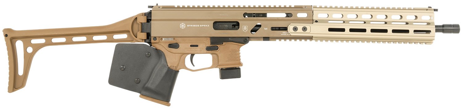 Global Ordnance LLC Grand Power Stribog SP9A3 9mm Luger 16" 10+1 Flat Da... - Grand Power - 9mm Luger (9x19 Parabellum)