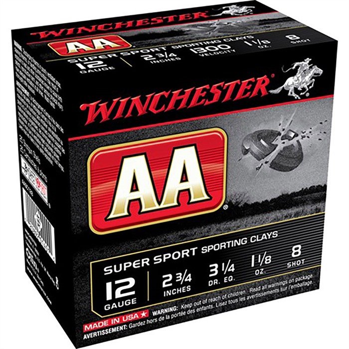 Winchester AA 12 Gauge 2-3/4" 1-1/8oz #8 Shot 250-Rounds - Winchester