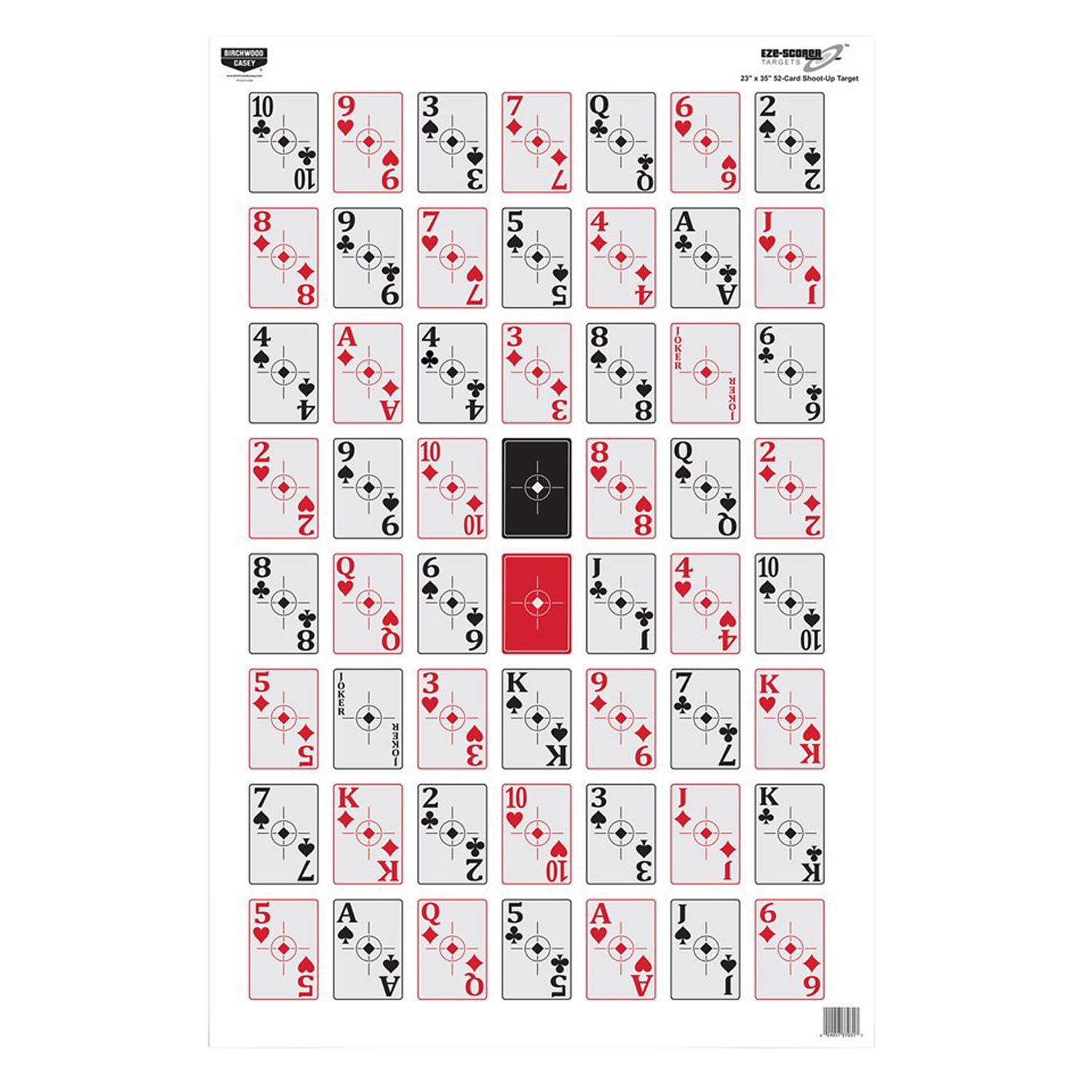 Birchwood Casey EZE-Scorer 52-Card Shoot-Up Paper Target 23"x35" 5 Pack - Birchwood Casey