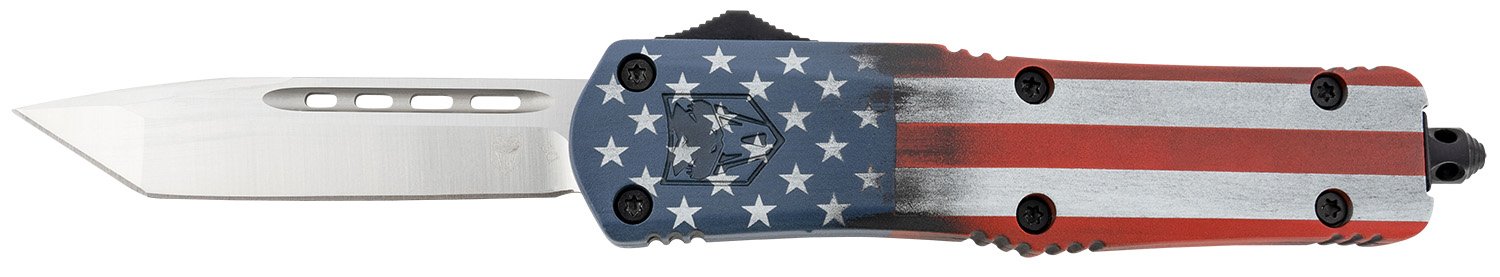 CobraTec MCUSAFS3TNS FS-3 3" OTF Tanto D2 Blade US Flag Handle Knife - CobraTec Knives - TANTO