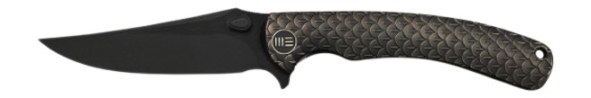 Dracarys Flipper & Thumb Stud Knife Bronze & Black Titanium Handle (3.58"" Black Stonewashed Bevels, Black Brushed Flats Bohler M390 Blade)