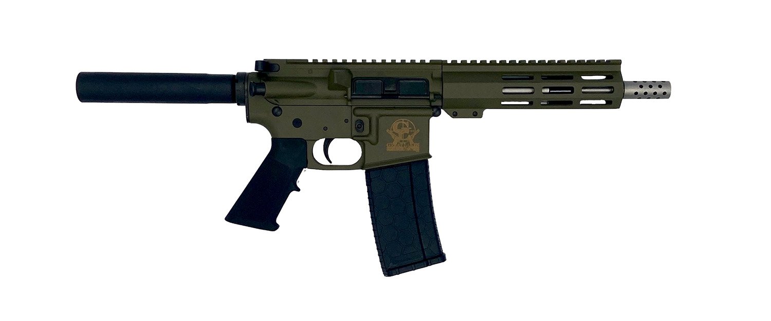 GLFA GL15223SSPODG 223 Wylde AR15 Pistol 7.5" Stainless OD Green