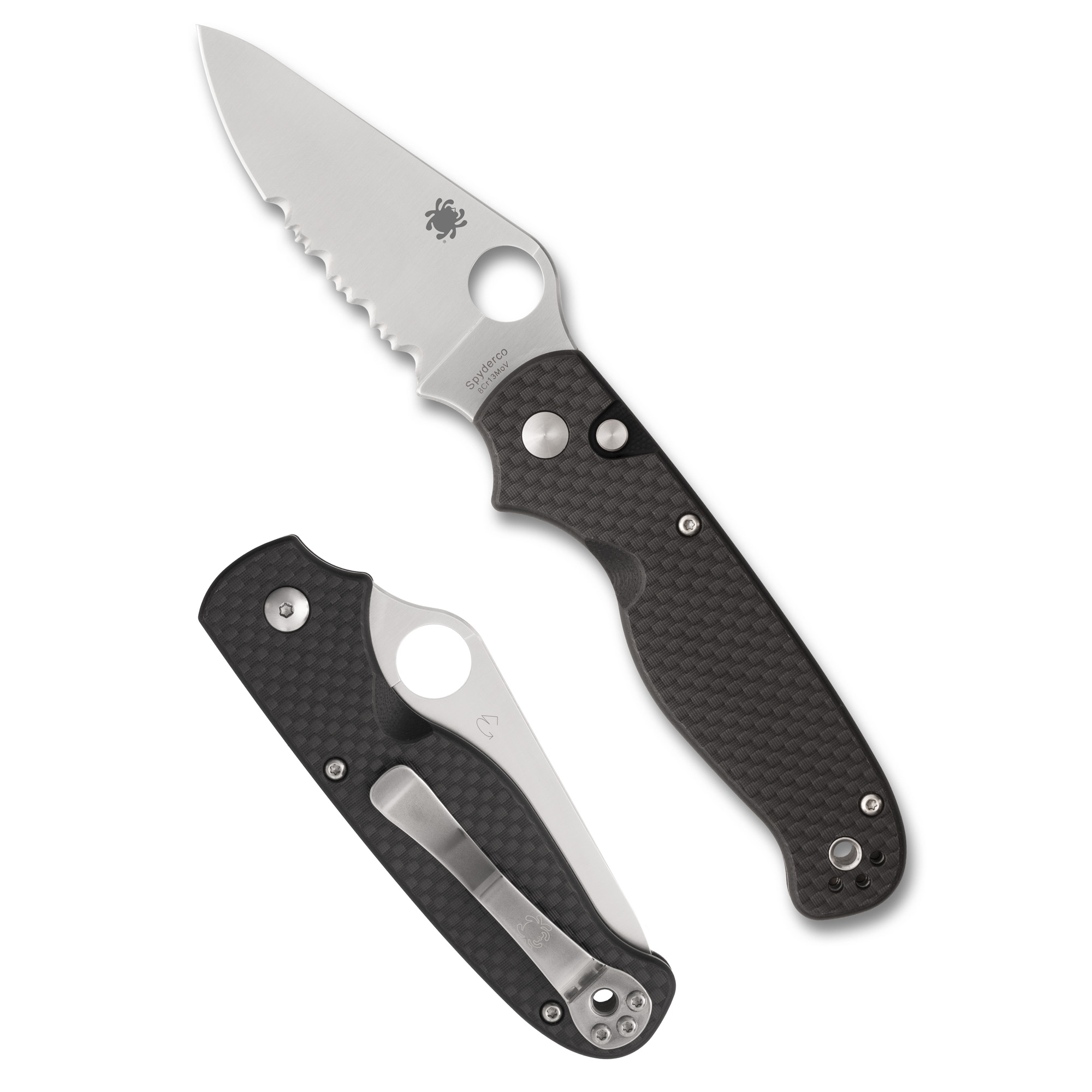 Buy Spyderco ButtonUp Carbon Fiber Folding Knife 3.27" Clip Point Blade 7.5" online