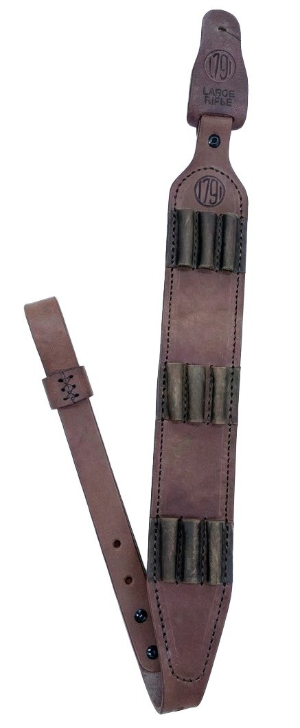 1791 HNTASMRBRWA Leather Rifle Ammo Sling 32"-37" Brown 9 Shells - 1791 Gunleather