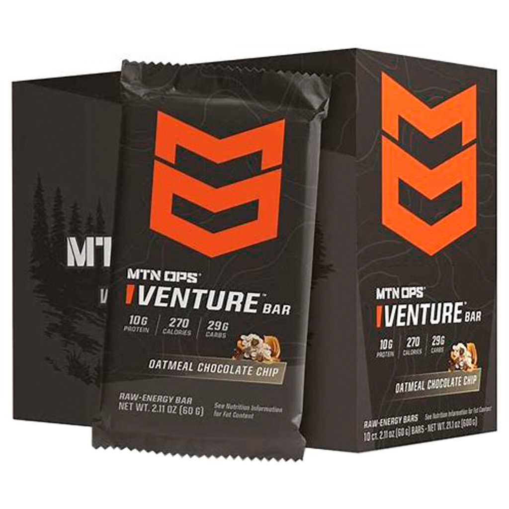 MTN OPS 4133130801 Venture Bar Oatmeal Chocolate Chip 10pk, 10g Protein