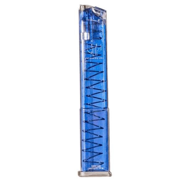ETS GLK18G2BLU 9mm 32rd Extended Mag Gen2 Floor Plate Blue Translucent