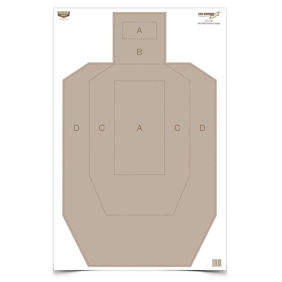 Birchwood Casey Eze-Scorer IPSC Silhouette Paper Target 23"x35" Tan 5-Pack - Birchwood Casey