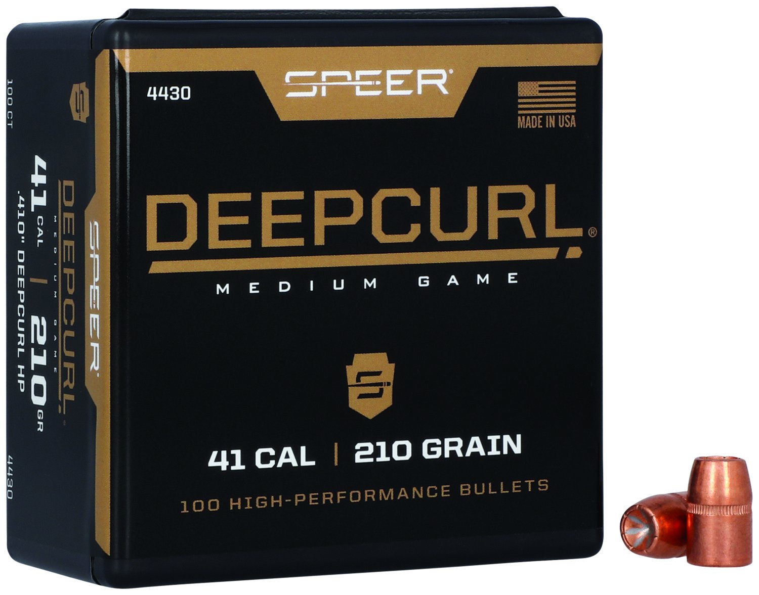 Speer 4430 DeepCurl 41 Cal 210gr Hollow Point Bullets 100/Box - Speer - 41 Caliber