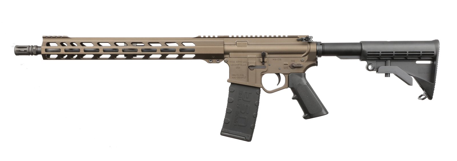 Wise Arms WA-15B 16" Rifle 223 Rem/5.56 NATO Midnight Bronze Cerakote - Wise Foods, Inc. - 223 Rem | 5.56 NATO