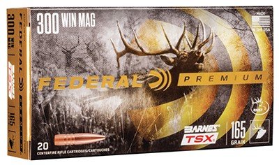 Federal P300WR 300 Win Magnum 165 Grain Barnes TSX 20 Rounds Box