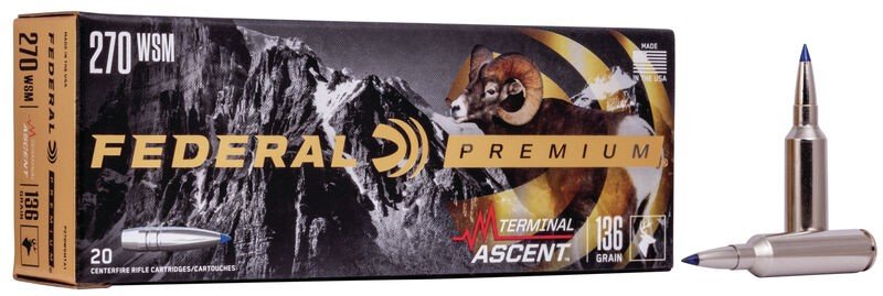 Federal P270WSMTA1 270 WSM 136 Grain Terminal Ascent 20 Rounds