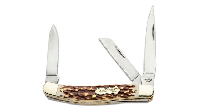 Uncle Henry 1136004 Premium Stock Folder Knife, 6.2" Overall Length, 2.8" Blade, 3.5" Staglon Handle, 7cr17mov HC Stainless Steel, 2.1 oz - Uncle Mike's