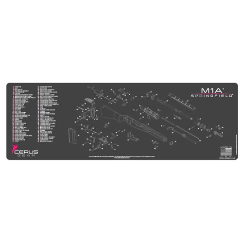 Cerus Gear M1A1 Schematic ProMat Charcoal Gray Pink Gun Cleaning Mat