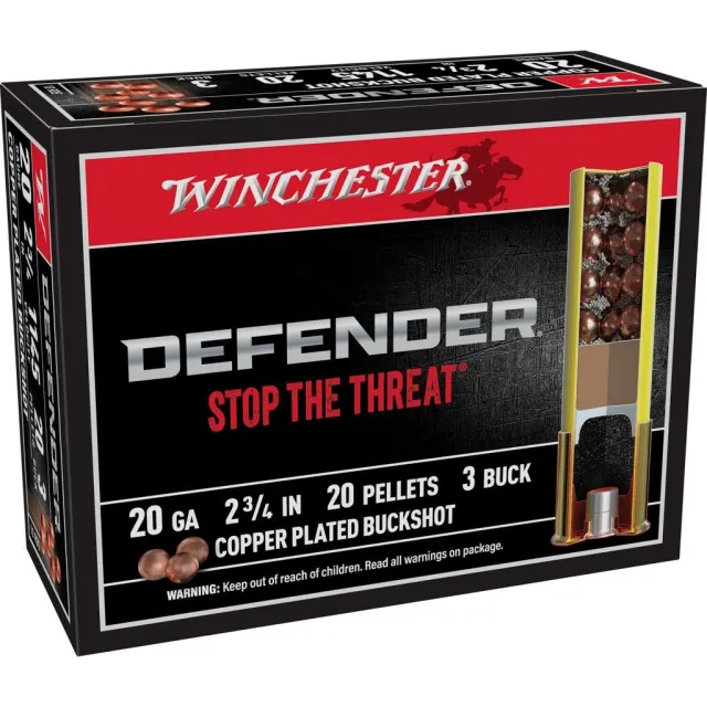 Winchester SB203PD Defender 20 Gauge 2.75 in 20 Pellets Copper Plated Bucks - Winchester - 20 GAUGE for sale at TheGunDock