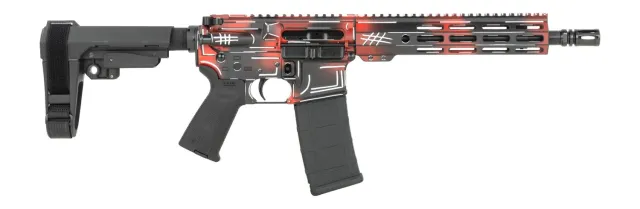Shark Coast Tactical SCC07091FRAN-P Anime-15 Francis 5.56 NATO 30+1 10.50" Black Nitride Threaded Barrel, Aluminum Receiver w/Picatinny Rail, M-LOK Handguard, Polymer SB Tactical SBA3 Brace, Polymer G - SHARK - 5.56 NATO