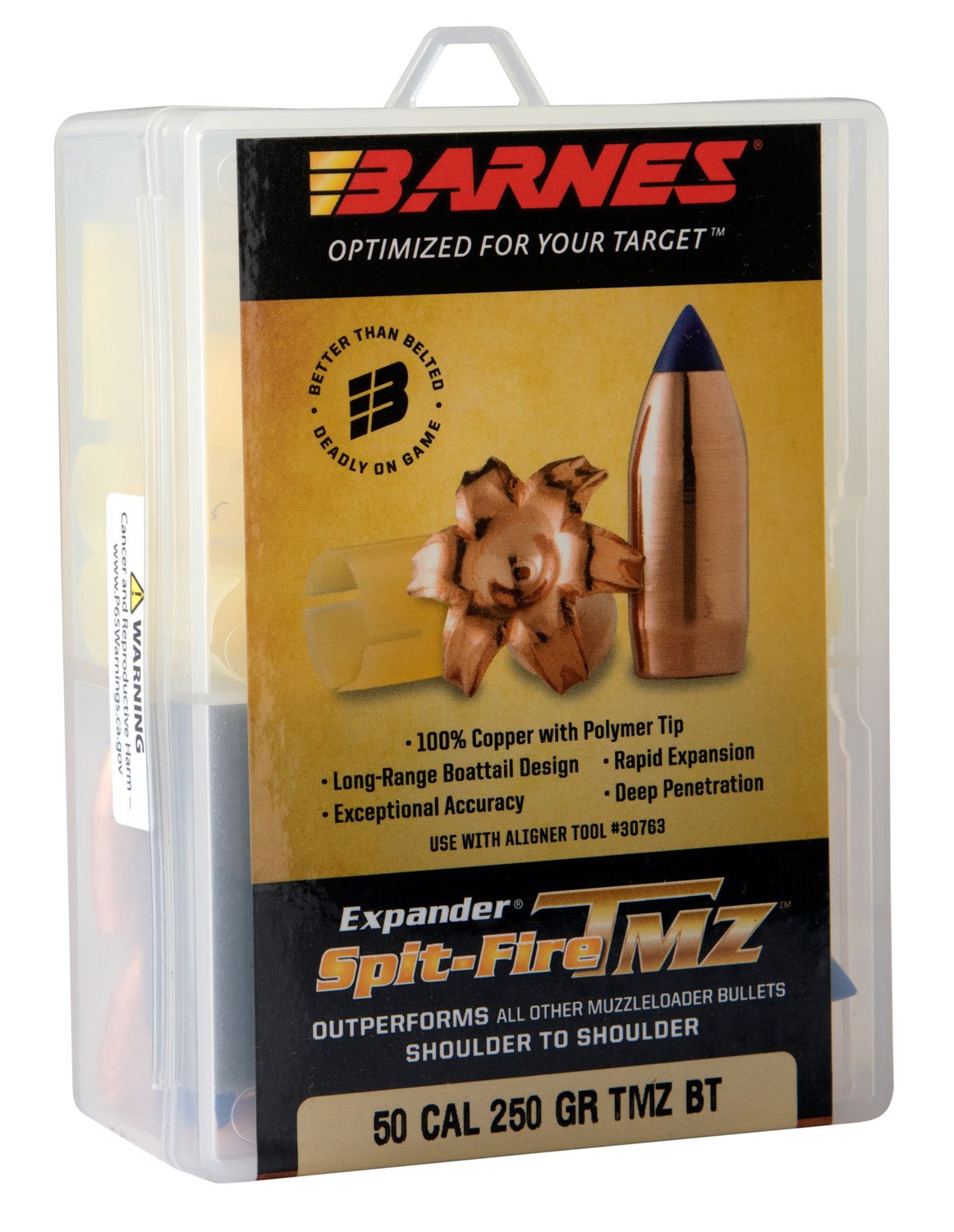 Barnes Bullets Spit-Fire TMZ 50 Caliber 250 Grain 15 Rounds Copper - Browning - SPIT-FIRE TMZ