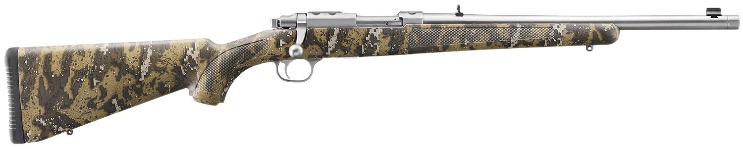 Ruger 77/44 Rifle .44 Rem 4rd Capacity 16.6 Threaded Barrel  Mag Alloy Blued Steel w/Desolve Bare Reduced  Camo Pattern Stock - Ruger - 44 Magnum