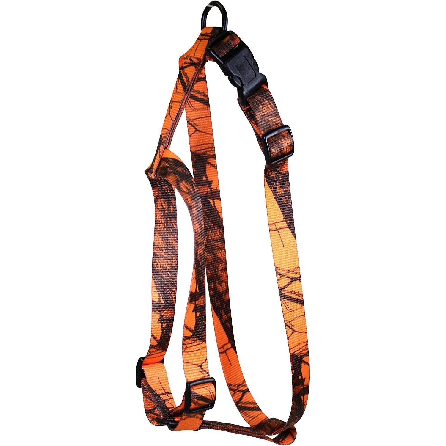 Omnipet 17M-BLZ Nylon Harness Large 3/4 in Mossy Oak Blaze Orange Camo - Leather Brothers Inc. DBA Omnipet