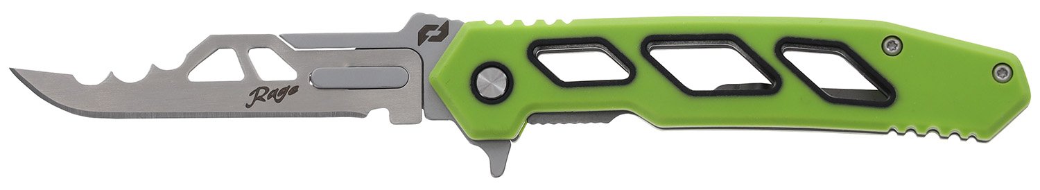 Schrade Isolate Enrage 7 Folding Knife 2.60 in 420A Steel Green Handle