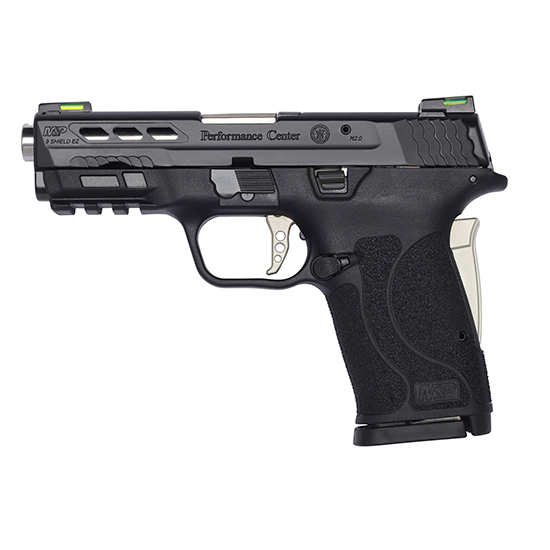 S&W 13226 Smith & Wesson MFG# 13226 UPC: 022188884005 PC M&P Shield EZ 9mm 3.8" Ported Silver Barrel Hi-Viz Sights Black 8-rd