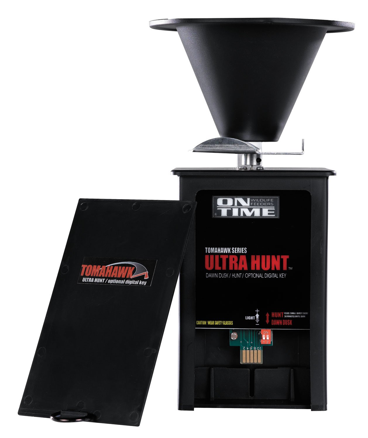 On Time 43005 Tomahawk Ultra Hunt Feeder Black Waterproof 6V Timer - On Time Wildlife Feeders - UNIVERSAL