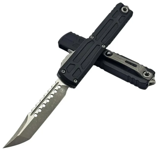 Microtech Ultratech G3 ZBP 3.55 In Hellhound Apocalyptic Black ALU Handle