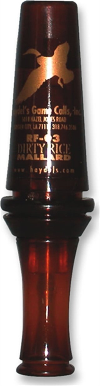 Haydel's RF03 Dirty Rice Double Reed Duck Call Brown Plastic Lanyard - HAY - DUCKS