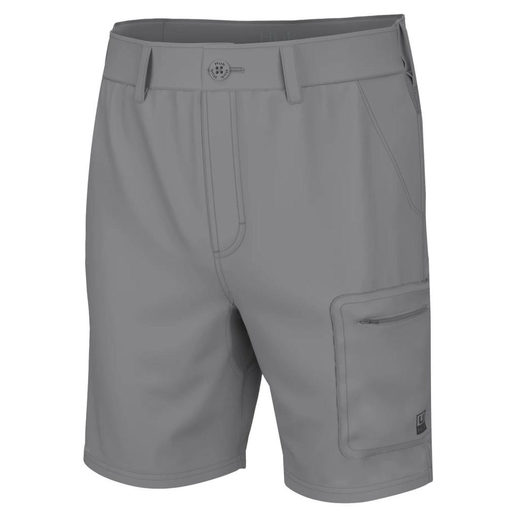 Huk H2000173-032-L Next Level 7" Shorts Overcast Grey L, SPF, Quick-Dry