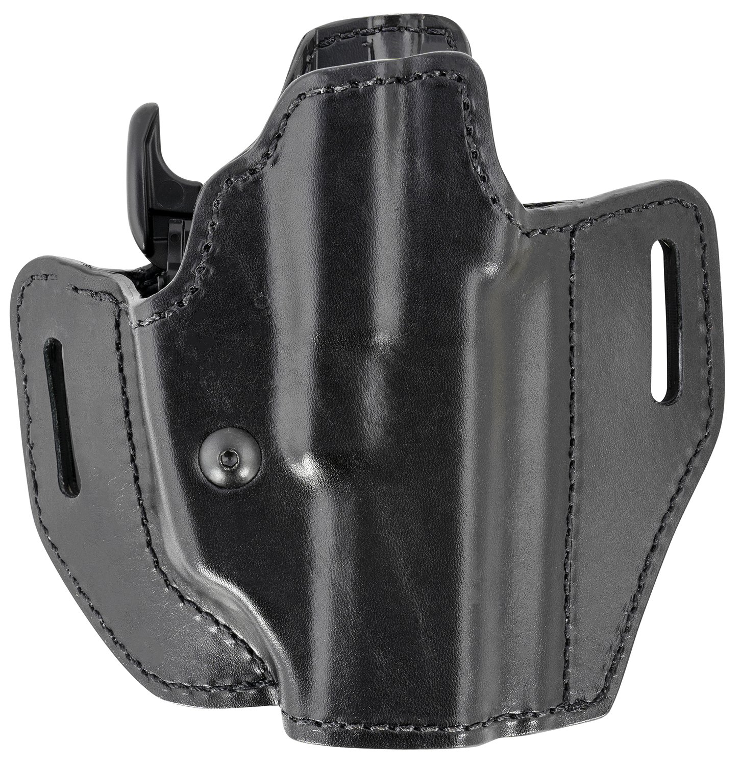 Bianchi 58351 Allusion Assent Pro-Fit OWB Size 13 Black Leather Belt Slide for Springfield XDS/Ruger American Pistol/Glock 17/22 Up to 1.50" Wide Right Hand - Bianchi - BLACK