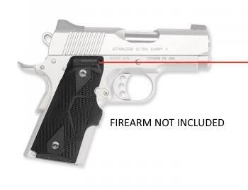 Crimson Trace LG-404 LaserGrips: Compact 1911 Model, Polymer Material, Front Activation, 5mW Red Laser, User-Adjustable, Black - Crimson Trace - 0.50" AT 50 FT
