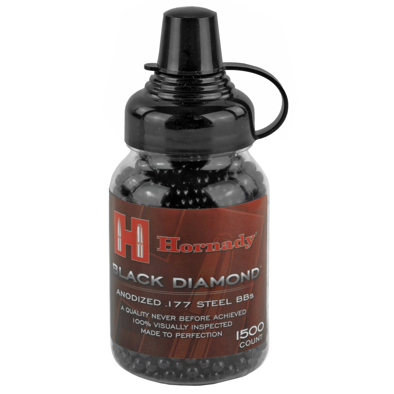 Umarex Hornady Black Diamond Anodized Steel BBs .177, 1500 Count, High Speed & Accuracy, Model 2211056