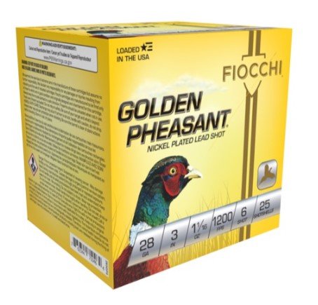 Fiocchi Golden Pheasant 28Ga 3in #6 Nickel-Plated 25rd Shotshell (283GP6)