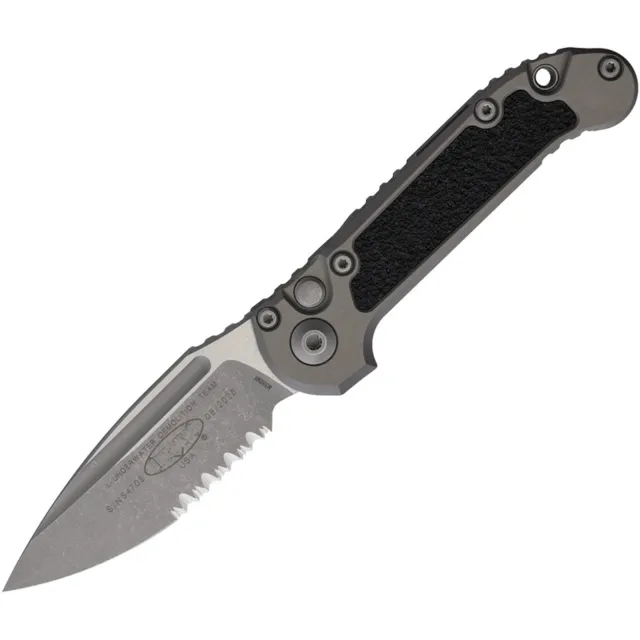 Microtech LUDT G3 3.5 In Partial Serrated Apocalyptic Natural Clear