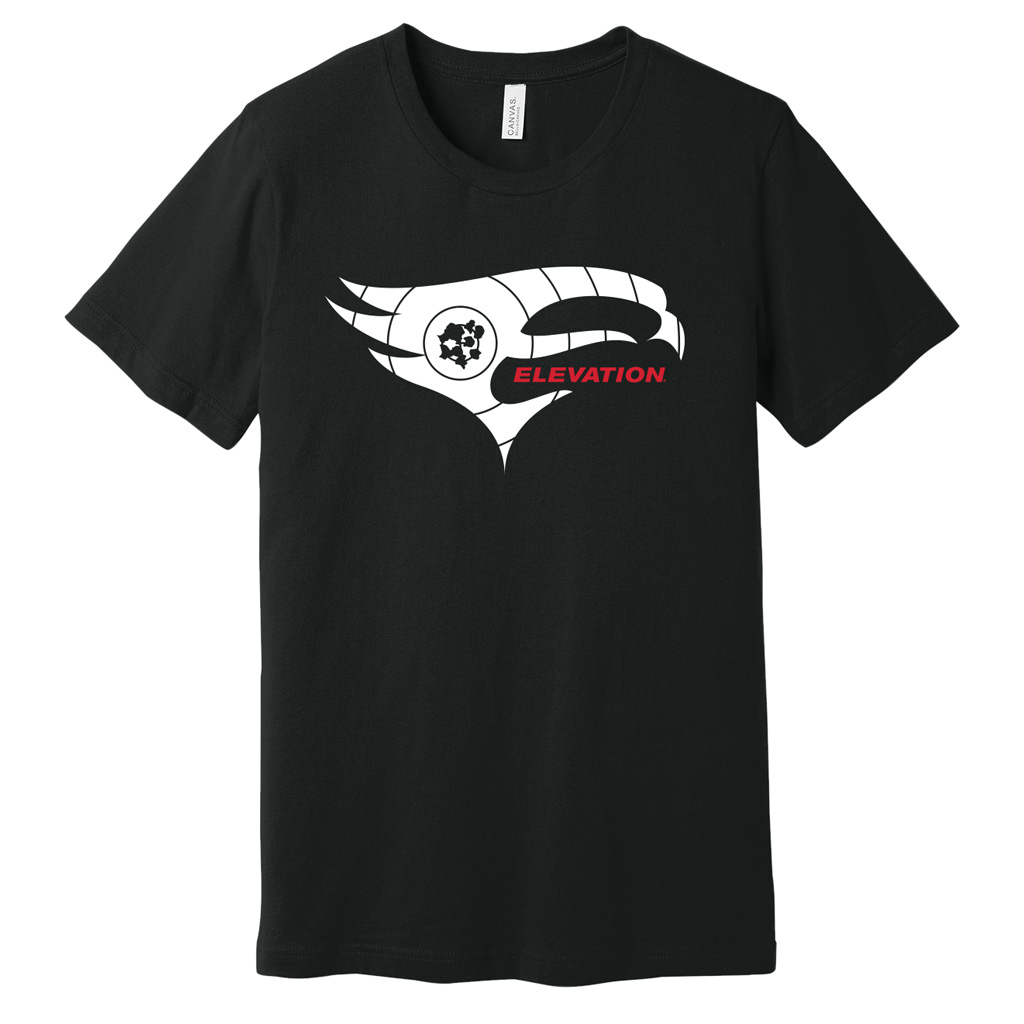 Elevation 1601255 Target Tee Black Large CVC Fabric, Screen Print - Elevation