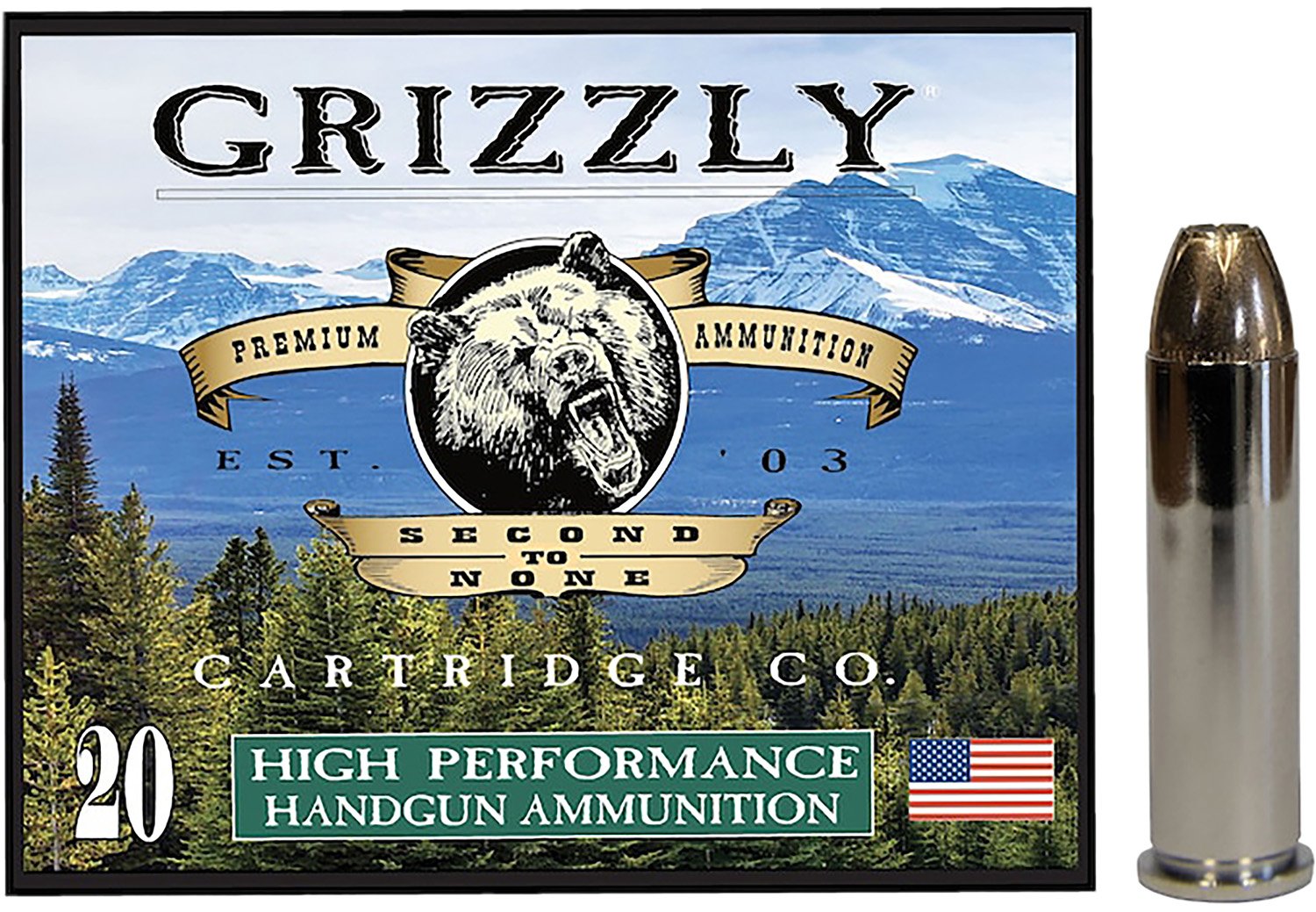 Grizzly GC357M9 357Mag 148gr JHP Ammo, 20/Box - GRIZZLY - .357 Mag