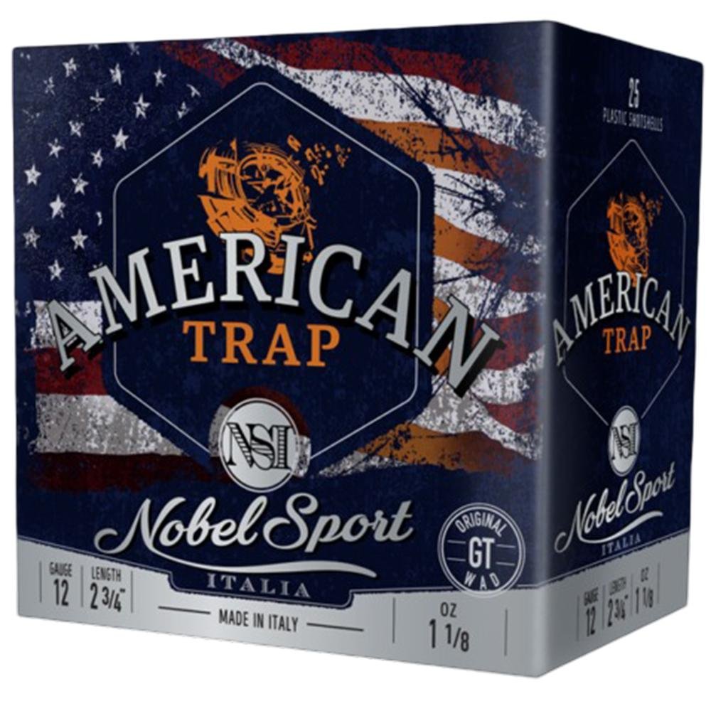 12 Ga Lead-8 1-1/8 oz 2-3/4" 25 Rds Nobel Sport Shotgun Ammo - Eurosports LLC - 12GA