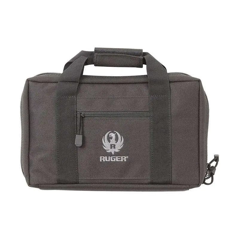 Allen Company Ruger Double Handgun Case - Black, Rugged Endura Fabric, Internal Mag Holders, Zip Closed Padded Handgun Pockets, MOLLE Loops, 12.5" x 8" - Ruger