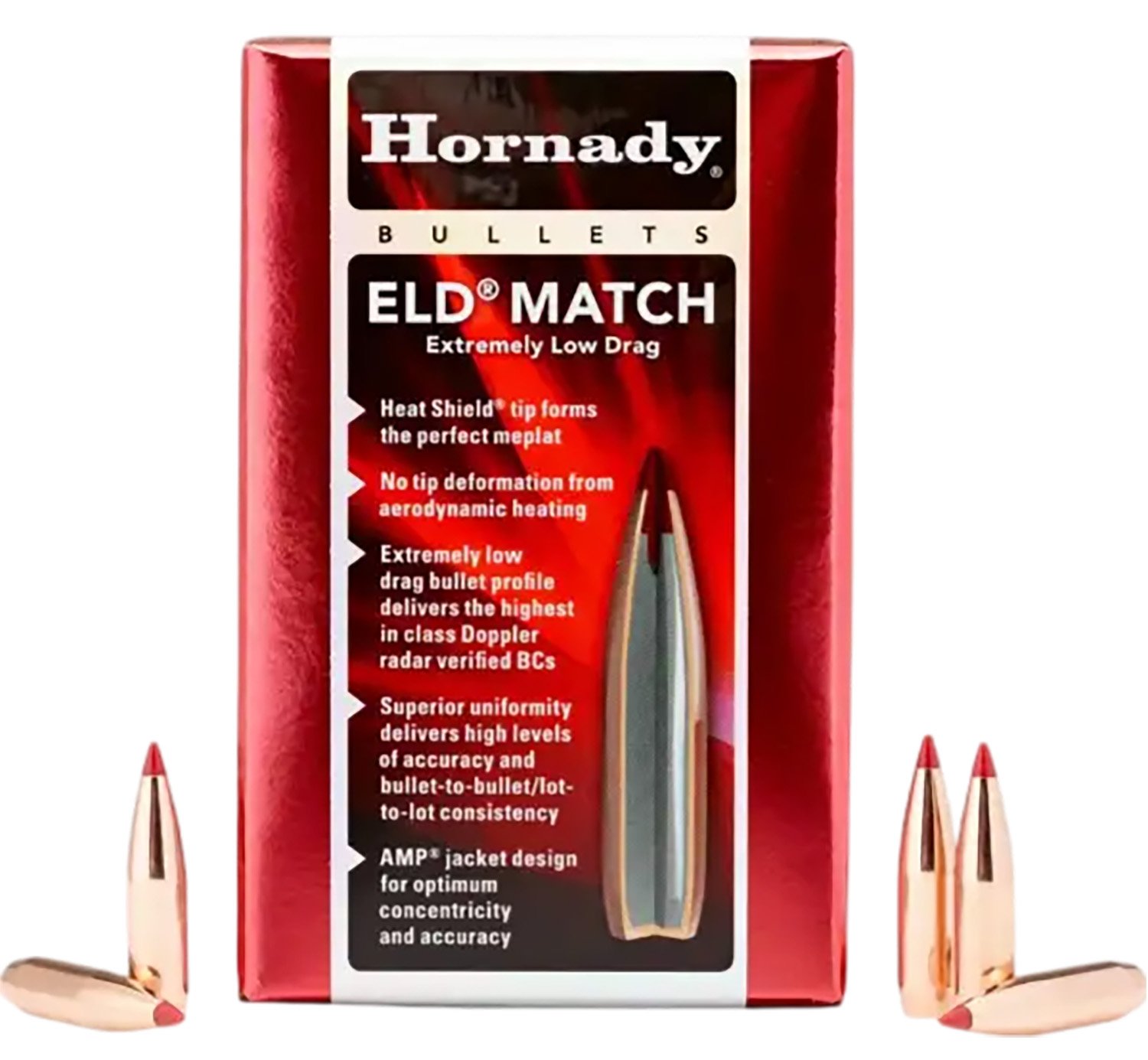 Hornady ELD Match .257 134gr Bullets 100ct - Heat Shield Tip, Superior Accuracy - Horn Hunter - .257