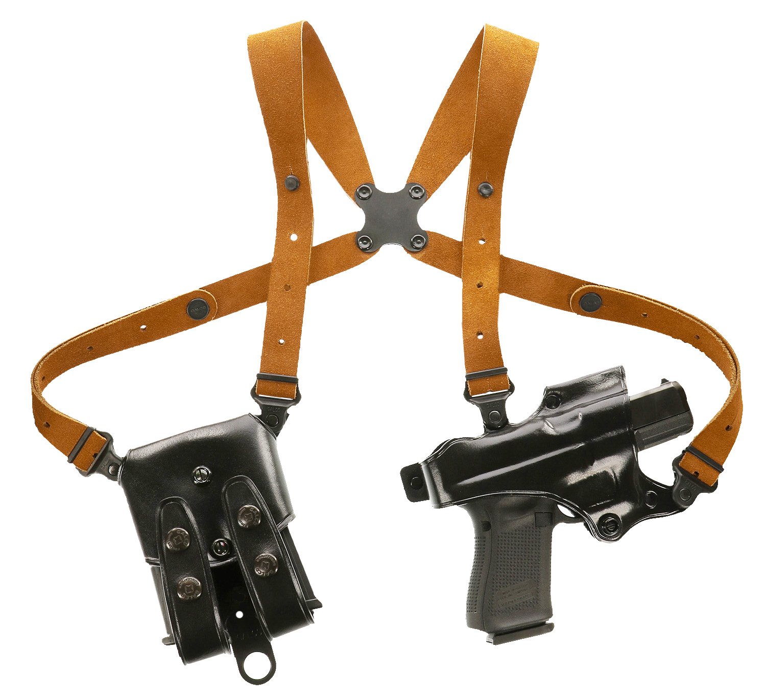 Galco JR212B Jackass Rig Shoulder System Black Leather Right Hand 1911